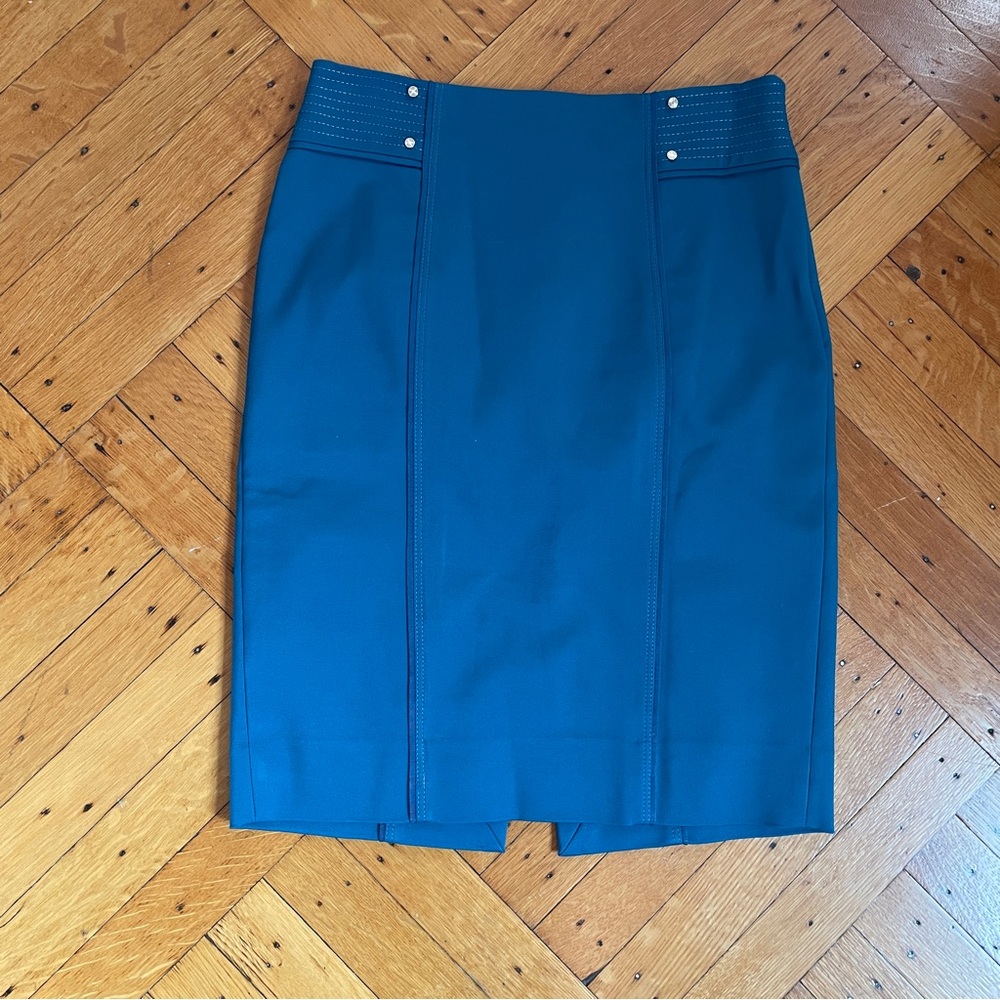 WHBM Turquoise Short Sleeved Blazer and Pencil Skirt Suit SZ 00 - Picture 7 of 11